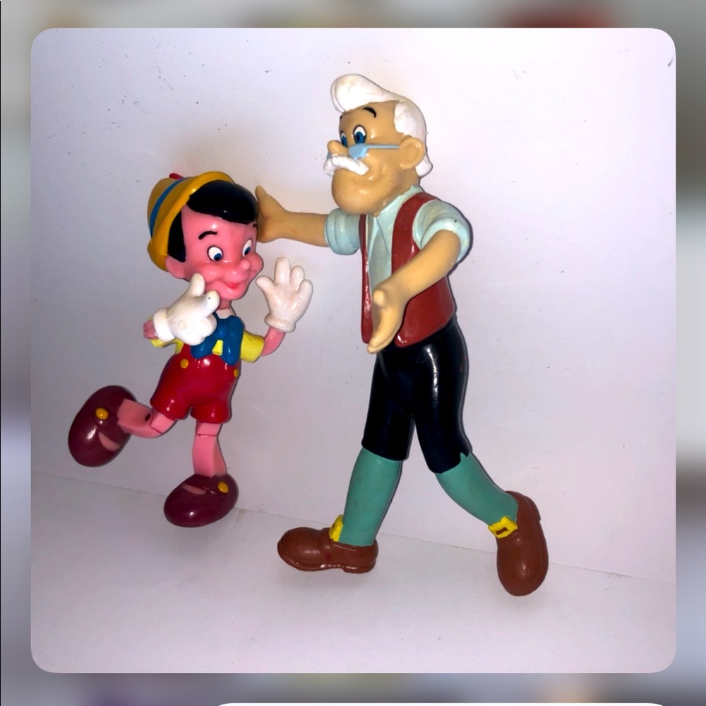 Disney Pinocchio and Geppetto bendable figures